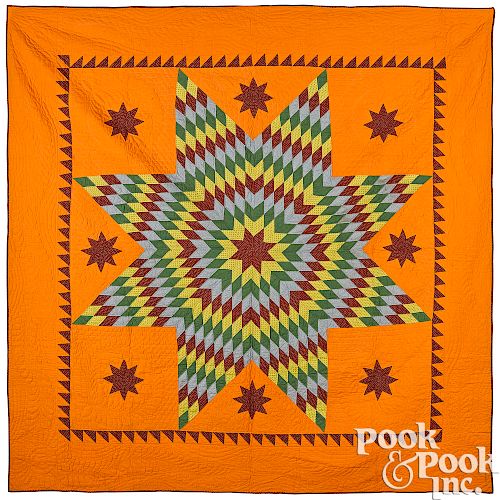 Pennsylvania Mennonite patchwork star quilt