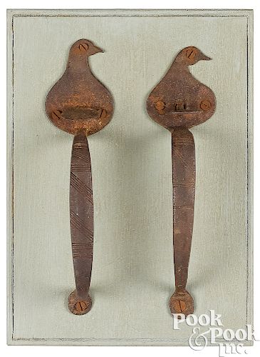 Two Pennsylvania wrought iron door handles
