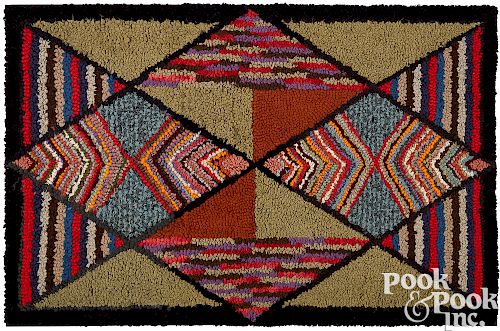 Pennsylvania geometric hooked rug