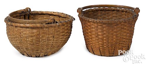 Two Pennsylvania splint gathering baskets