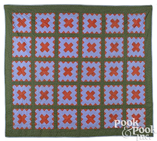 Pennsylvania patchwork cross and sawtooth quilt