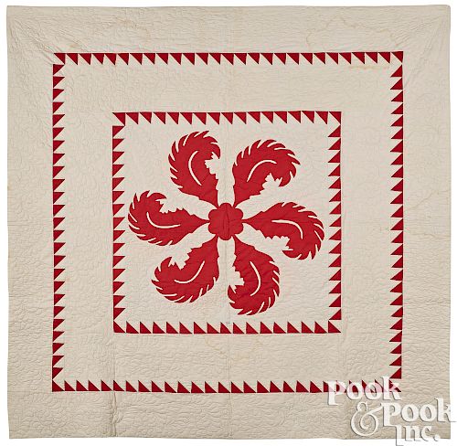 Pennsylvania patchwork swirled feather quilt