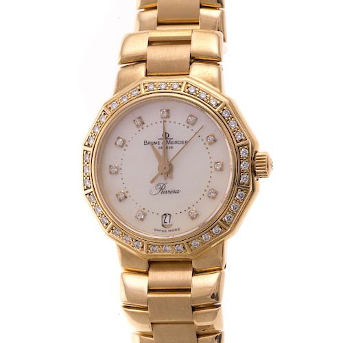 A Lady's 18K & Diamond Baume & Mercier Watch