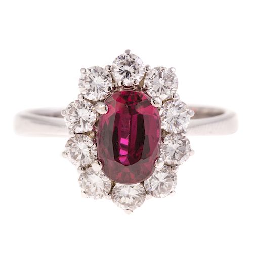 A Lady's 1.50ct Ruby & Diamond Ring in 14K