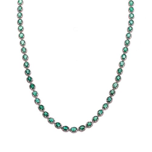 A Statement Emerald & Diamond Necklace in Gold