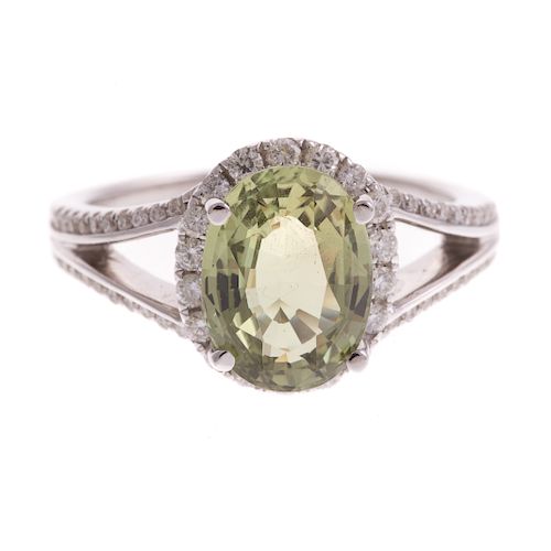 A Lady's 18K 3.08ct Alexandrite & Diamond Ring