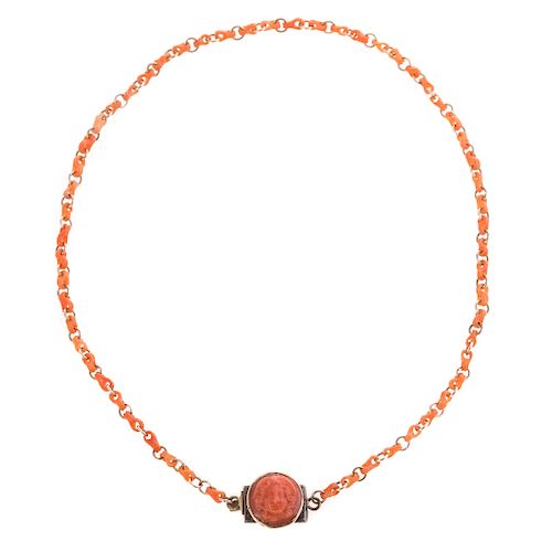 A Vintage Children's Coral Necklace in 10K Gold