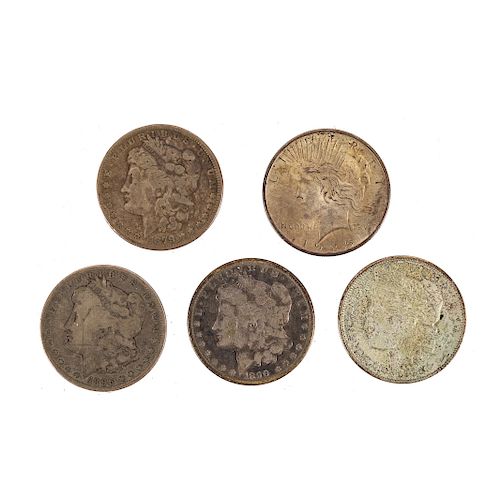 Five US Silver Dollars