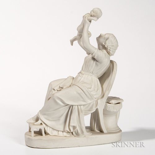 Copeland Parian Figure of a Mother and Child