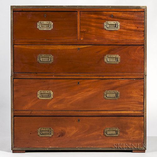 Mahogany Two-part Campaign Chest