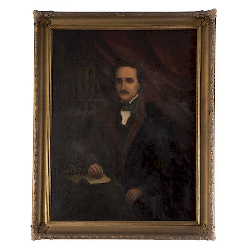 Artist Unknown, 19th c. Edgar Allan Poe, oil