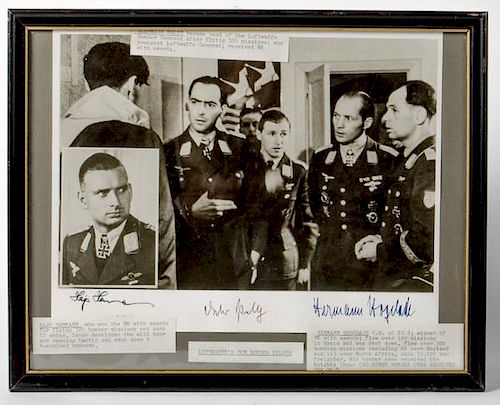 German WWII Bomber Pilots' Autographs, Lot of Three 