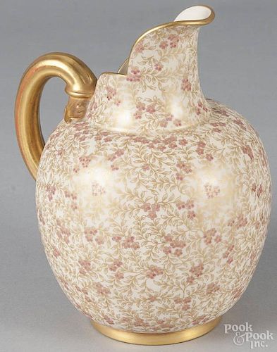 Royal Worcester porcelain pitcher, 8 3/4'' h.