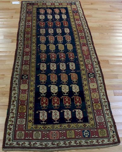Antique, Signed and Finely Hand Woven Runner.