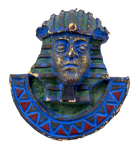 A Lyric Opera Egyptian Revival Paper Mache Mask Height 21 inches.