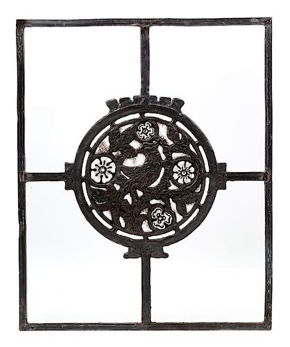 A Linden Glass Company Sculptural Leaded Glass Window Height 21 x width 17 inches.