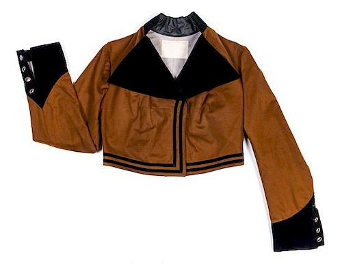 A Lyric Opera Brown Wool Military Crop Jacket,