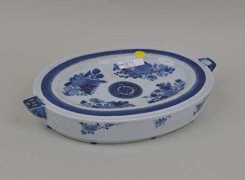 Chinese B/W Porcelain Warming Dish