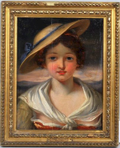 Attr. Thomas Frank Heaphy O/P Young Girl In Hat