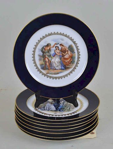 Group Eight Heinrich & Co. Porcelain Plates