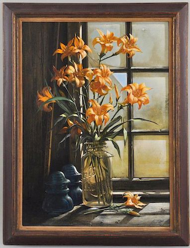 William Ward Beecher, O/M Floral Still Life
