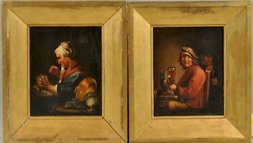 Pair Old Master Style Framed Portraits O/B
