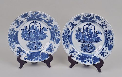 Pair Chinese Blue/White Porcelain Plates