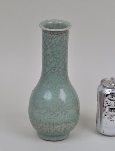 Yuan or Early Ming Crackle Glazed Bottle Vase