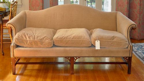 Chippendale Style Camelback Upholstered Sofa