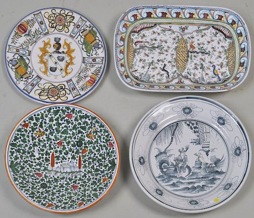 Group Four Polychrome Porcelain Platters