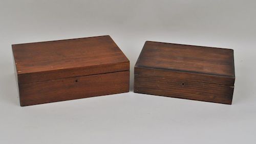 Two Similar Small Mahogany Lap Desks