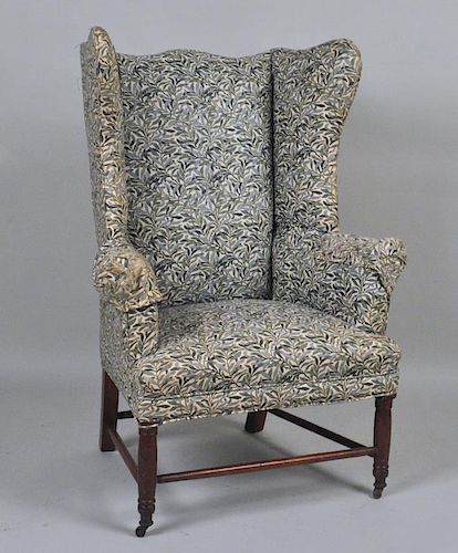 Country Sheraton Upholstered Wing Chair