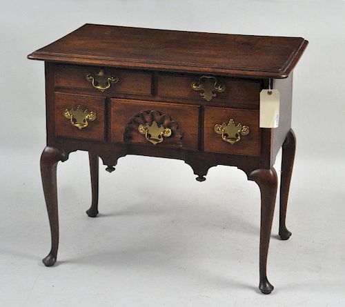 Queen Anne Style Walnut Shell Carved Lowboy