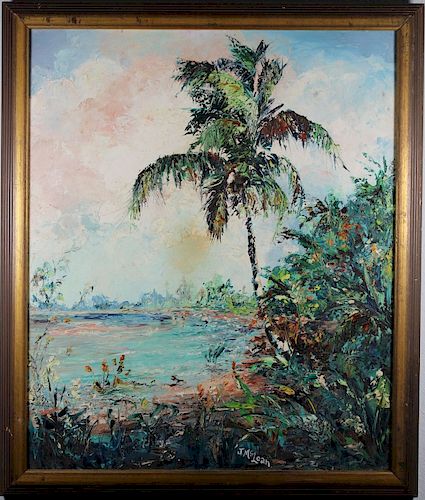 J. McLean, Vintage Florida River Painting