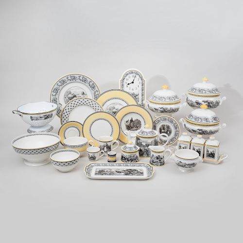 Extensive Assembled Villeroy and Boch Transfer Printed Part Dinner Service in Various 'Audun' Patterns