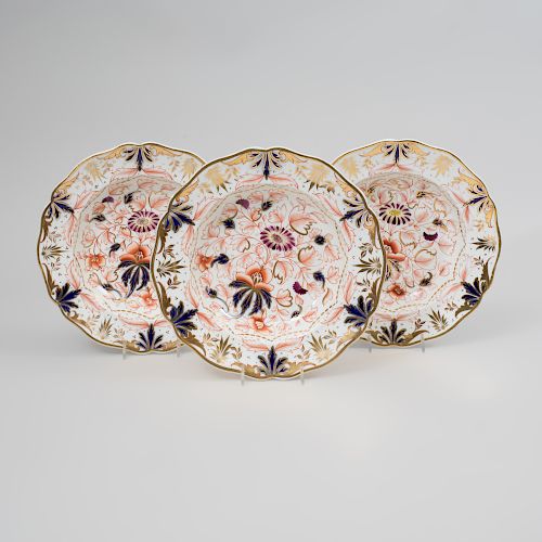 Set of Eleven English Porcelain Soup Plates in an 'Imari' Pattern