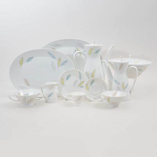 Raymond Loewy Porcelain Part Service in the 'Bunte Blatter' Pattern, for Rosenthal