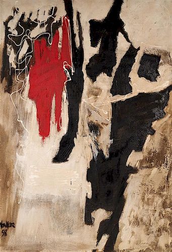 * Peter Voulkos, (American, 1924-2002), Falling Red II, 1958