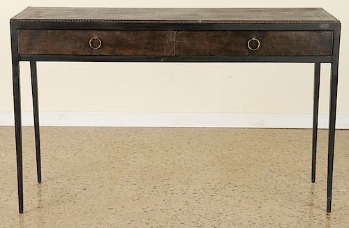 JEAN-MICHEL FRANK STYLE LEATHER CONSOLE TABLE