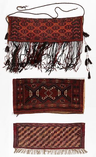 3 Antique Central Asian Ersari Torbas/Trappings