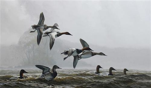 Don Kloetzke  , (Wisconsin, b. 1951), Ducks through the Mist, 2008