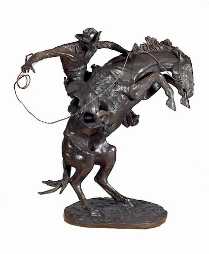 after Frederic Remington bronze
