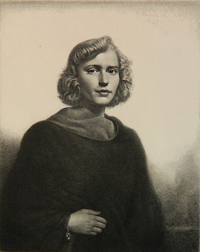 Gerald L Brockhurst etching