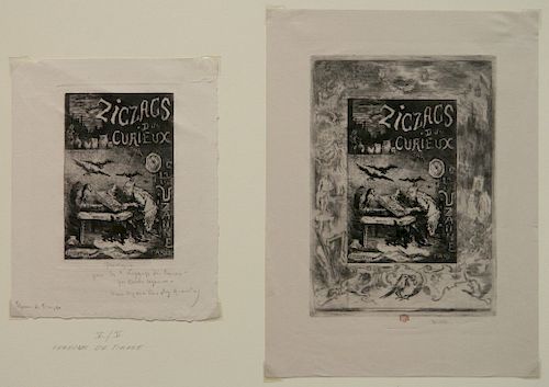 Felix Buhot 2 etchings