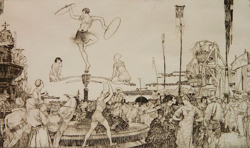 William Russell Flint etching and drypoint