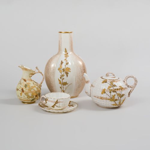 Four Belleek Porcelain Table Articles