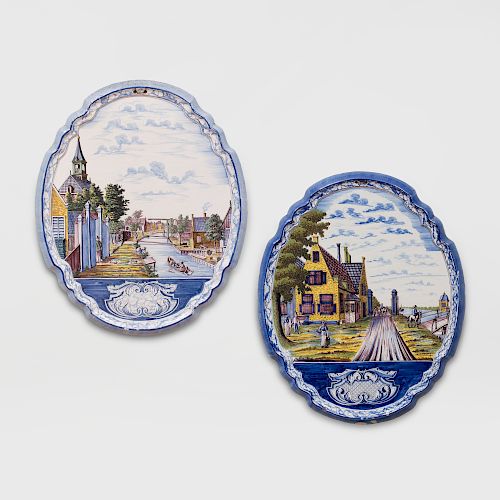 Two Large Delft Tin Glazed Wall Plaques