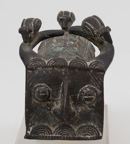 African Cast-Bronze Figure of a Bovine