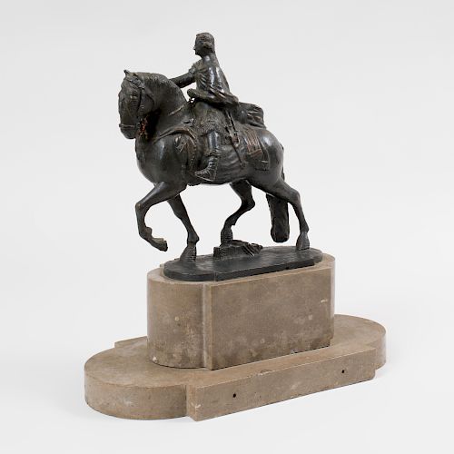Continental Bronze of an Equestrian Soldier