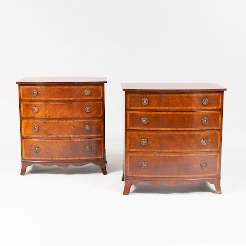 Pair of George III Style Diminutive Mahogany Chests of Drawers